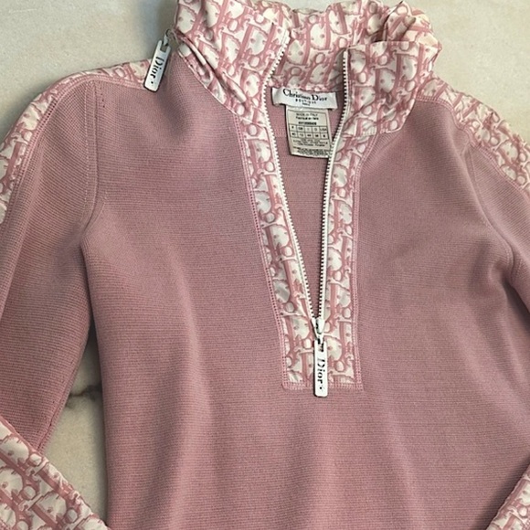 Dior Sweaters - Dior pink Trotter logo trim Jacket/Sweater with 🌸🌸
